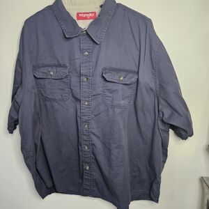 Wrangler Men's White Short Sleeve Buttom Up Shirt Size 3X